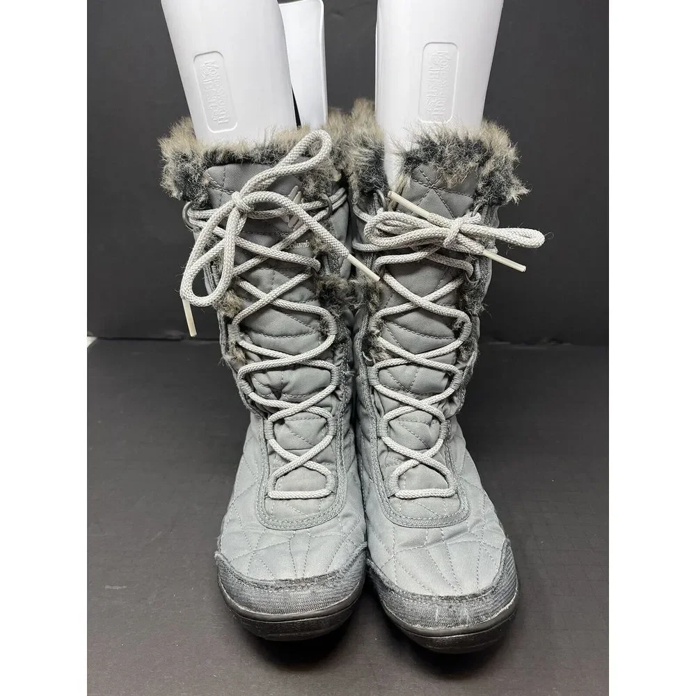 Columbia Women's Minx Mid Iii Snow Boot - Ti Grey Steel/Grey Ice Faux Fur Size 6